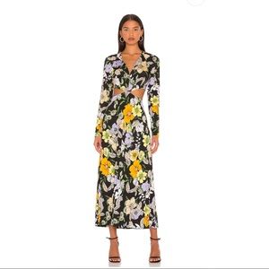 Floral cutout maxi dress